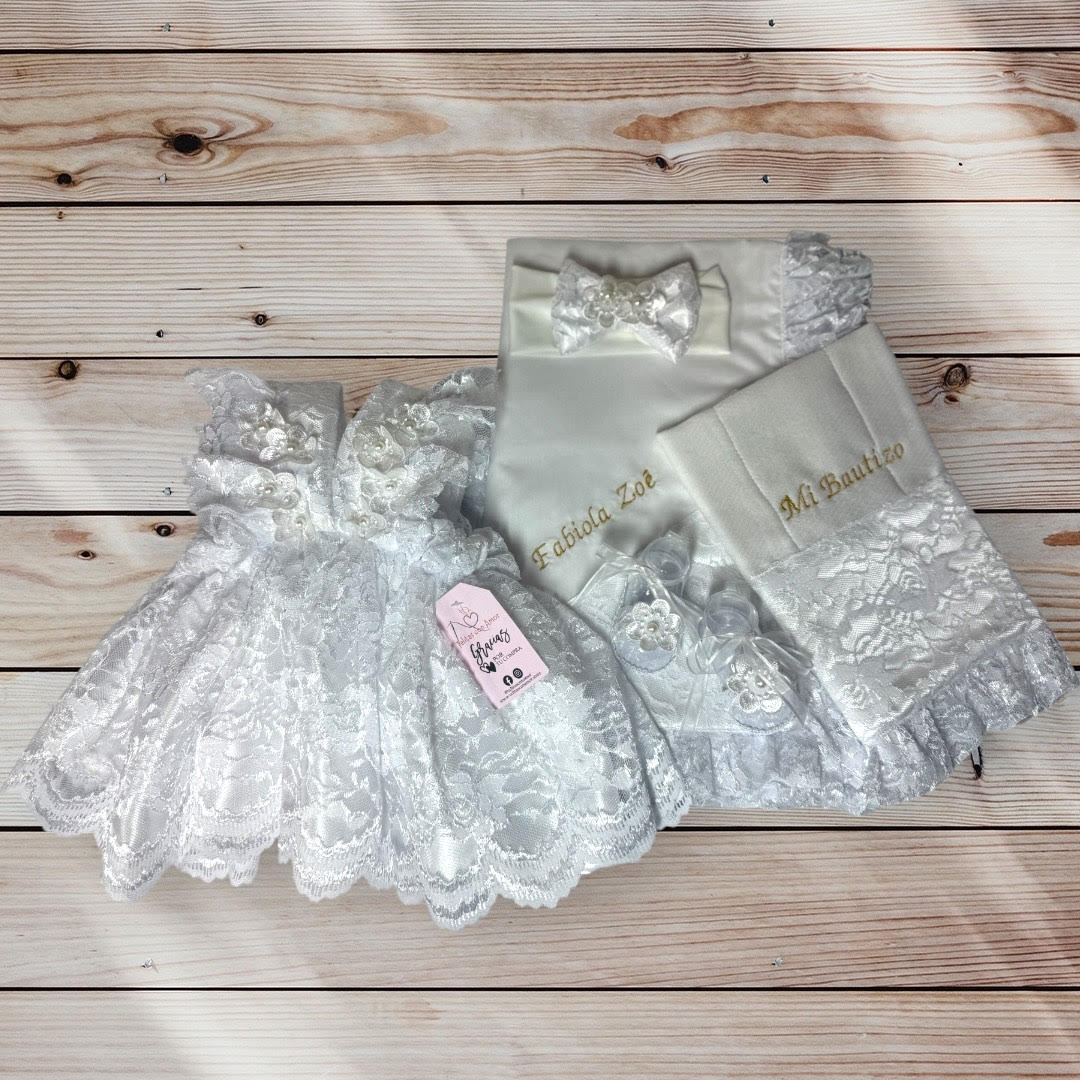 👗✨Vestido bebé blanco con blanco